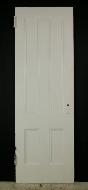 Standard Doors - Vintage 4 Panel White Wood Passage Door 83.875 x 27.75
