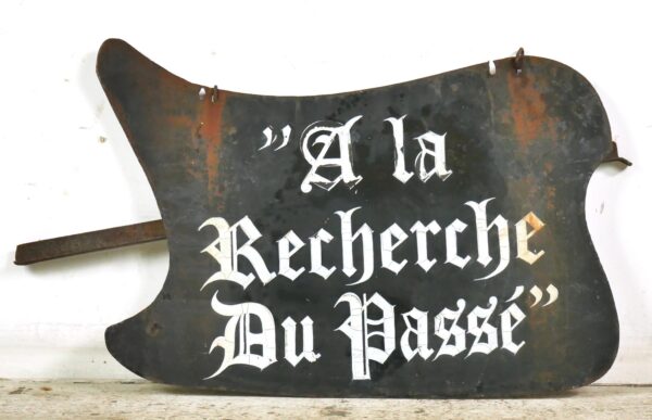 Vintage Signs - European French A La Recherche Du Passe Steel Commercial Sign