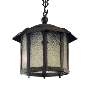 Wall & Ceiling Lanterns - Antique Tudor Gothic Pebbled Glass Ceiling Lantern