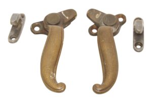 Window Hardware - Pair of Left & Right Original Bronze Shutter Latches