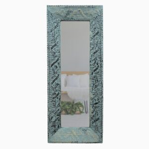 Antique Tin Mirrors - Handcrafted Open Seas Blue 3D Cove Tin Wall Dressing Mirror