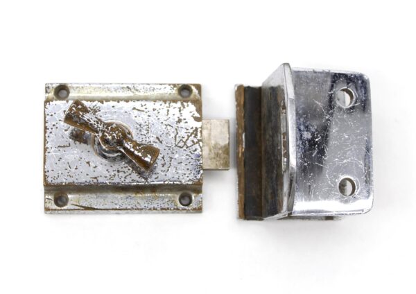 Bathroom - Reclaimed Nickeled Brass Bathroom Stall Door Latch