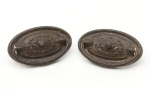 Cabinet & Furniture Pulls - Pair of Victorian 3.125 in. Pressed Steel Drawer Pulls