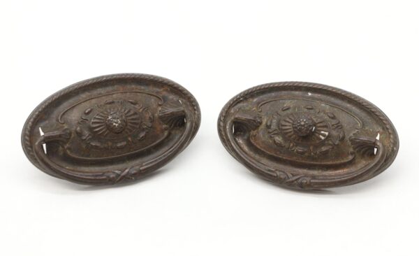 Cabinet & Furniture Pulls - Pair of Victorian 3.125 in. Pressed Steel Drawer Pulls