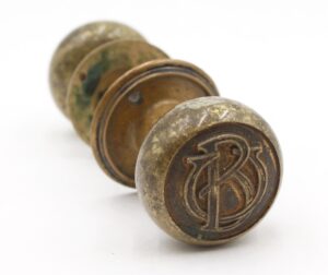 Door Knob Sets - Antique Emblematic BU Brass Door Knob Set