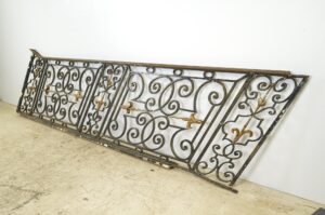 Railings & Posts - Reclaimed 113.75 in. Black Steel Brass Handrail Staircase Railing