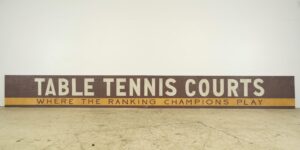 Vintage Signs - Reclaimed 80 in. Table Tennis Courts Aluminum Movie Prop Signs