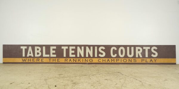 Vintage Signs - Reclaimed 80 in. Table Tennis Courts Aluminum Movie Prop Signs