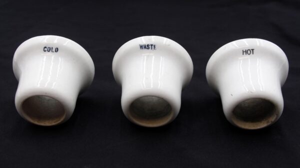 Bathroom - Set of Vintage White Ceramic Bathtub Faucet Covers