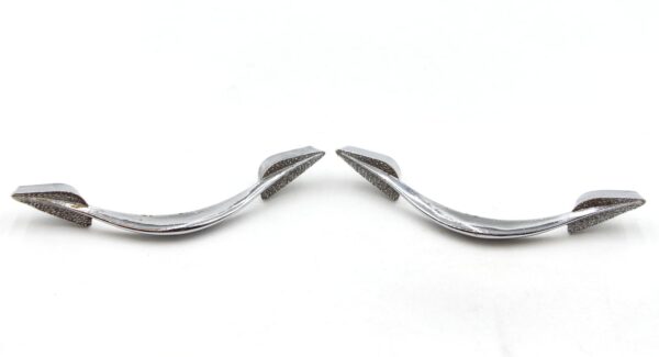 Cabinet & Furniture Pulls - Pair of Mid Century 4.125 in. Chrome Bridge Drawer Pulls