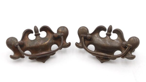 Cabinet & Furniture Pulls - Vintage 4 in. Pair of Dark Brass Bail Dresser Drawer Pulls