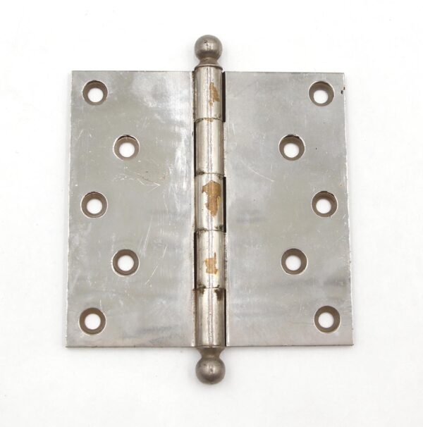 Door Hinges - Vintage 5 x 5 in. Nickeled Brass Butt Door Hinge