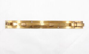 Door Locks - Vintage 18 in. Brass Over Steel Surface Door Bolt