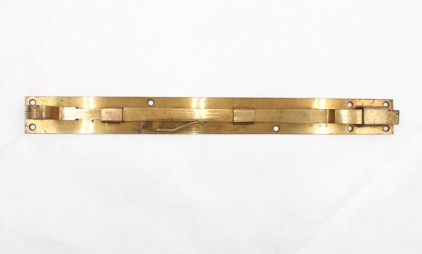 Door Locks - Vintage 18 in. Brass Over Steel Surface Door Bolt