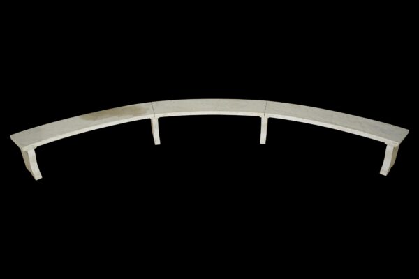 Patio Furniture - Reclaimed Arched Shaped White Marble Garden Bench