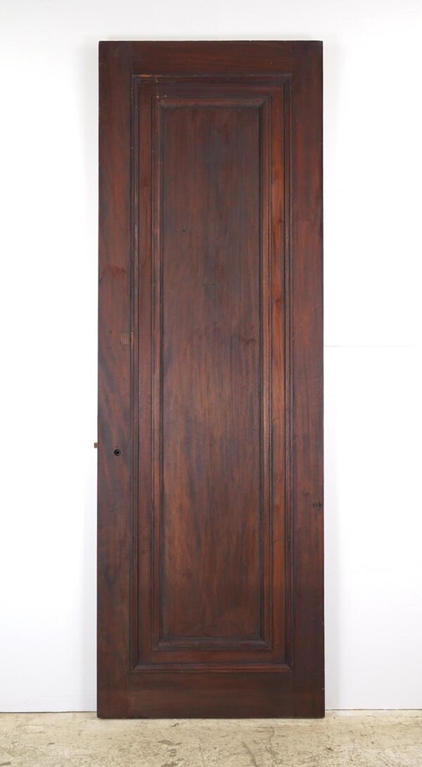 Standard Doors - Vintage Single Panel Dark Stained Wood Passage Door 88.125 x 29.5 in.