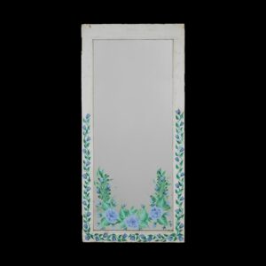 Wood Molding Mirrors - Hand Painted Blue Roses Reclaimed Window Mirror