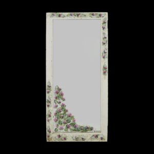 Wood Molding Mirrors - Hand Painted Pink Roses Baby's Breath Reclaimed Window Mirror