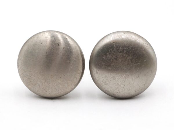 Cabinet & Furniture Knobs - Pair of Vintage 1.125 in. Nickeled Brass Cabinet Knobs