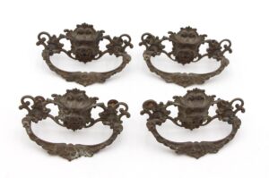 Cabinet & Furniture Pulls - Set of 4 Victorian Bronze Lion Head Drawer Pulls