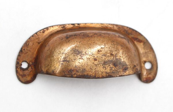 Cabinet & Furniture Pulls - Vintage 2.5 in. Brass Plated Drawer Cup Bin Pull