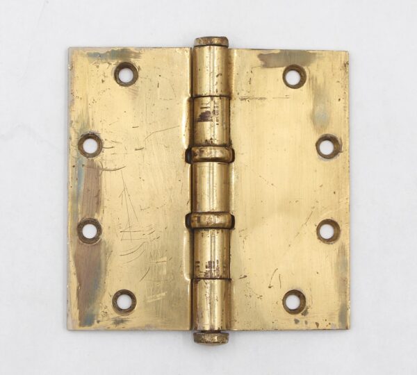 Door Hinges - Vintage 5 x 5 Brass Spartan Ball Bearing Butt Door Hinge