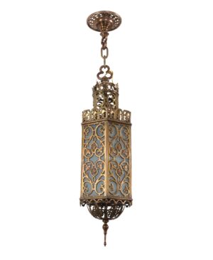Down Lights - Oscar Bach Style Cast Bronze Frosted Glass Pendant Light