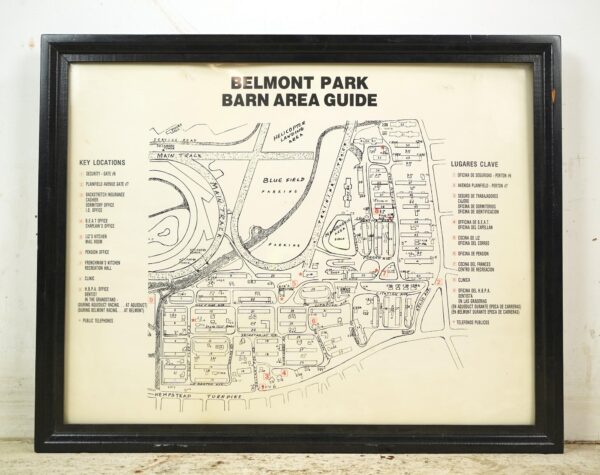 Globes & Maps - Framed Belmont Park Barn Area Guide Map