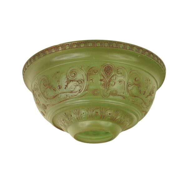 Globes & Shades - Vintage 12.375 in. Green Cast Glass Floor Lamp Shade