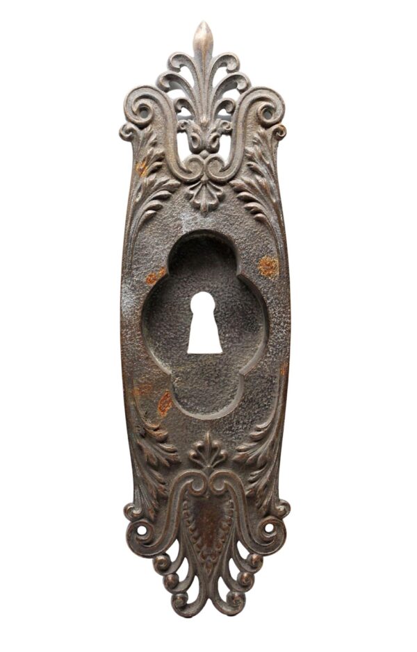 Pocket Door Hardware - Antique Bronze Pocket Door Plate with Keyhole