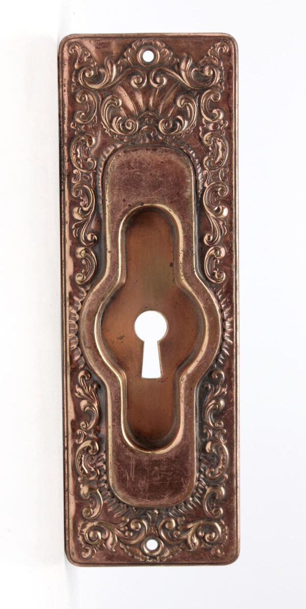 Pocket Door Hardware - French Voltaire Pocket Door Plate with Keyhole