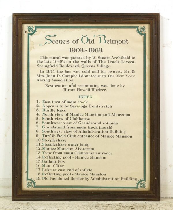 Posters - Scenes of Old Belmont Racetrack Frame Mural Index Poster