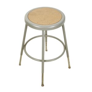 Seating - Vintage Round Wood & Steel Utility Counter Height Stool