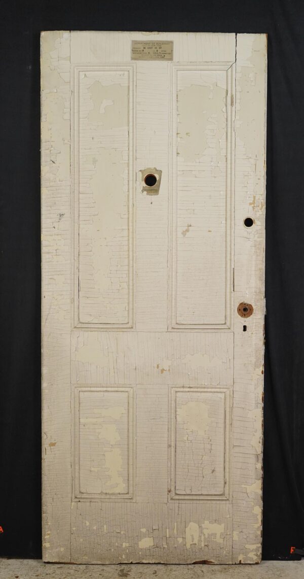 Standard Doors - Antique 4 Panel White Wood Apartment Door 80.5 x 33.75 in.