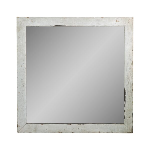 Wood Molding Mirrors - White Distressed Pine 40.5 in. Square Wall Mirror