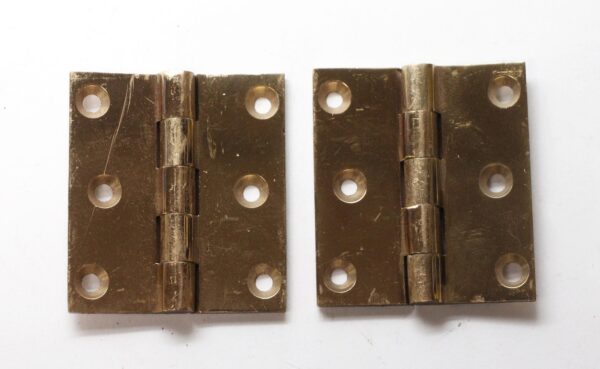 Cabinet & Furniture Hinges - Pair of Polished Brass Corbin 2.5 x 2.25 Butt Hinges