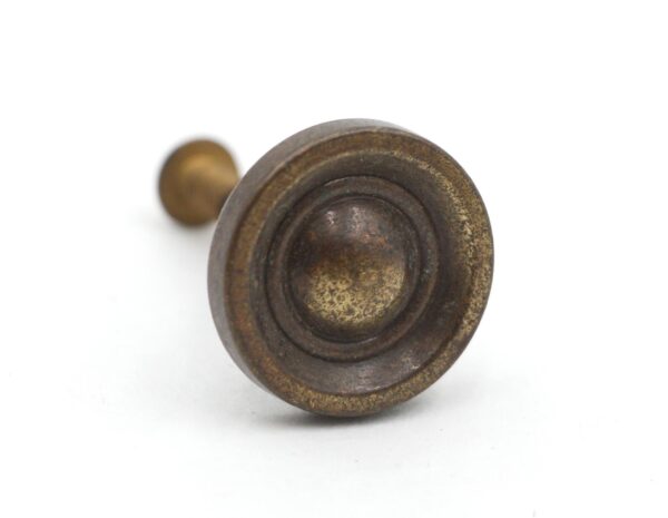 Cabinet & Furniture Knobs - Vintage 0.875 in. Round Concentric Brass Cabinet Drawer Knob