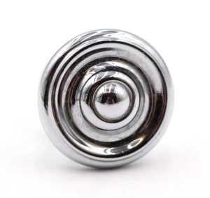 Cabinet & Furniture Knobs - Vintage 1 in. Chrome Brass Concentric Cabinet Knob