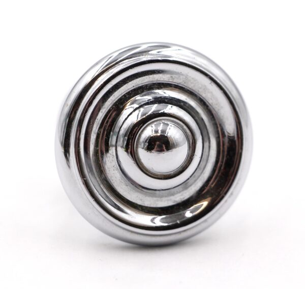 Cabinet & Furniture Knobs - Vintage 1 in. Chrome Brass Concentric Cabinet Knob