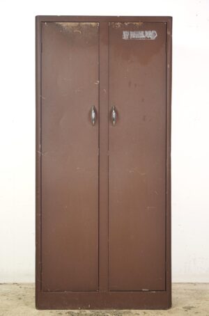 Cabinets - Reclaimed Brown Steel Double Door Wardrobe Cabinet