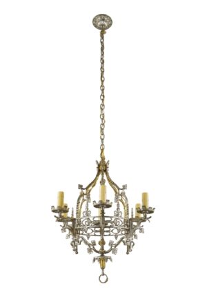 Chandeliers - Gothic Nickel Plated Bronze 6 Arm Chandelier