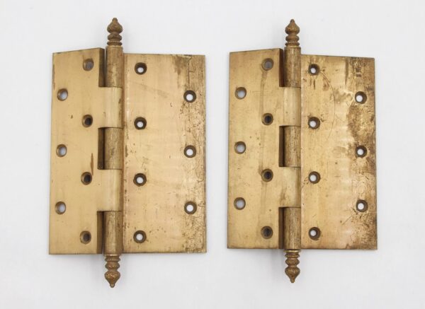 Door Hinges - Pair of 8 x 6.25 in. Heavy Brass Offset Door Hinges
