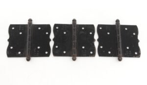 Door Hinges - Set of Vintage 4 x 4.75 in. Black Steel Door Hinges