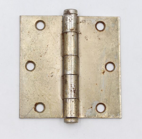 Door Hinges - Vintage 3.5 x 3.5 in. Brass Plated Steel Butt Door Hinge