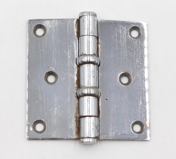 Door Hinges - Vintage 3.5 x 3.5 in. Chrome Steel Ball Bearing Butt Door Hinge