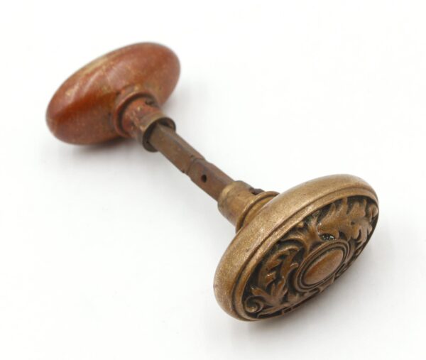 Door Knobs - 1900s Corbin French Renaissance Bronze Oval Entry Door Knobs