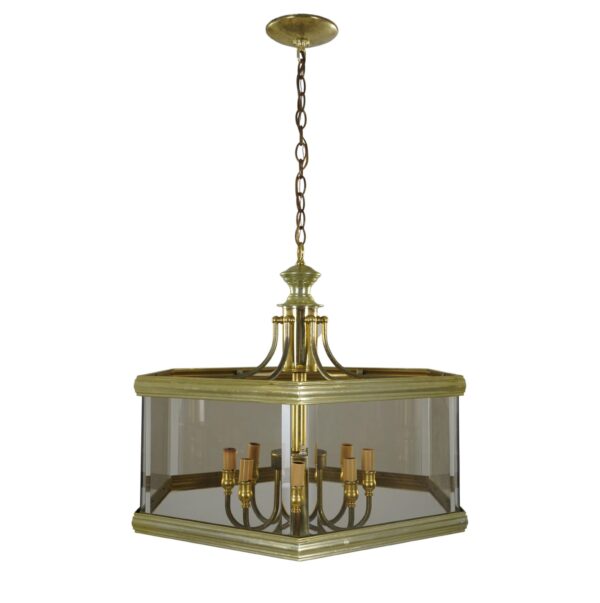 Drum Lights - Traditional Brass Smoked Glass Drum Pendant Light