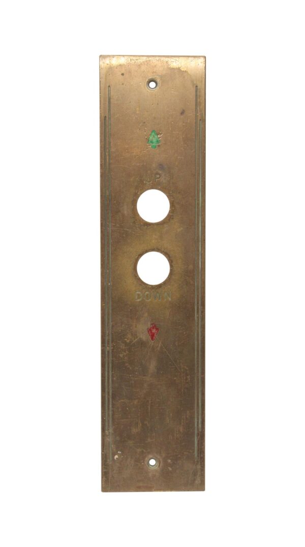 Elevator Hardware - 1900s Art Deco Bronze Elevator Plate