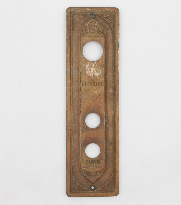 Elevator Hardware - Art Deco Emblematic W Bronze Elevator Indicator Plate