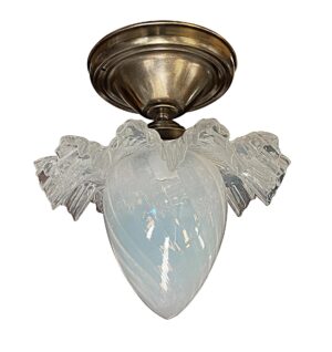 Flush & Semi Flush Mounts - Opalescent Teardrop with Ruffled Shade Semi Flush Mount Light